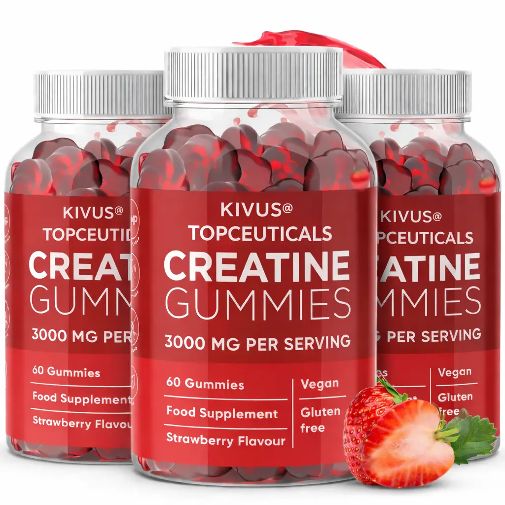 Delicious Powerful Creatine Gummies Pure Creatine Strawberry Flavor by TOPCEUTICALS
