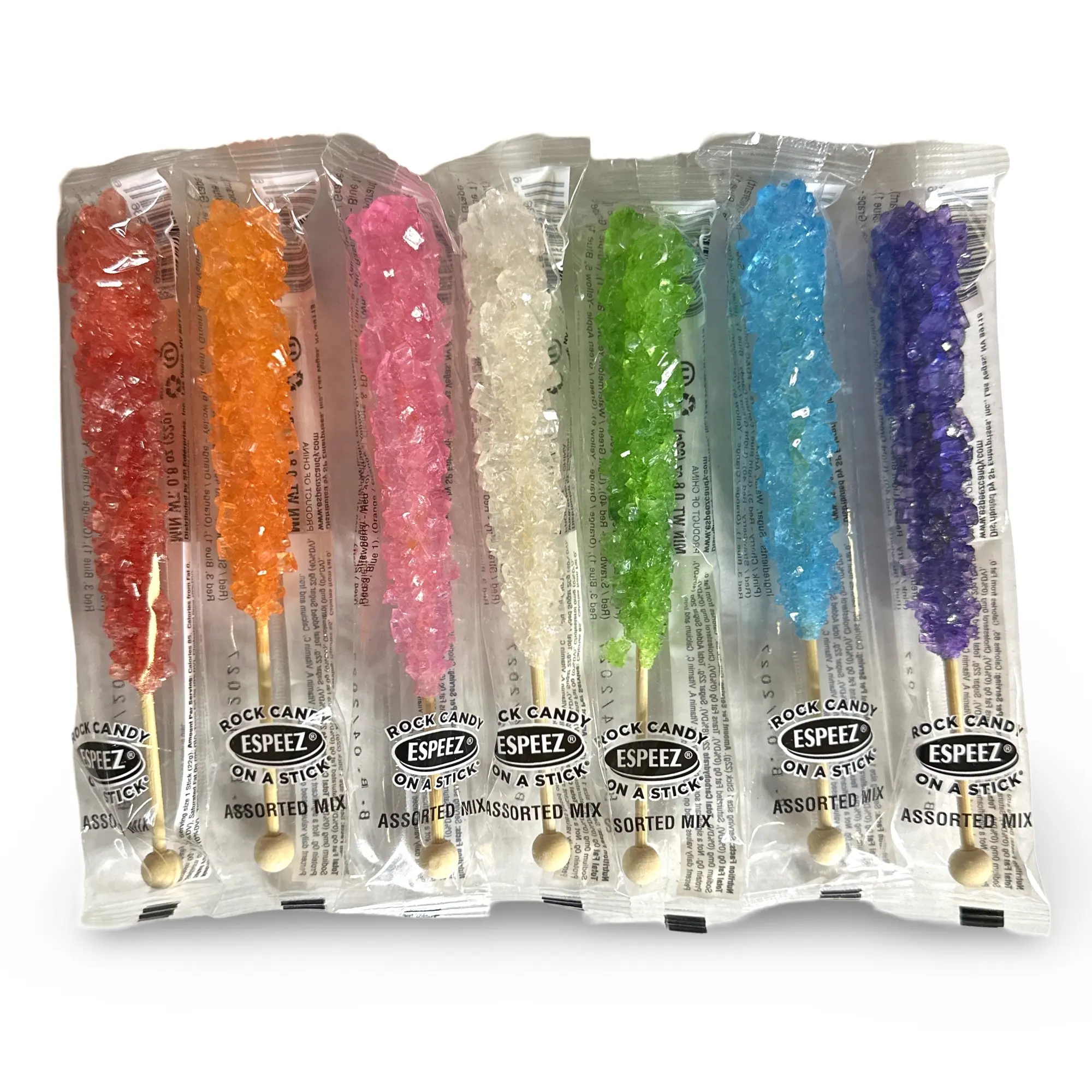 Colorful Rock Candy Sticks Lollipops, Made with Cane Sugar, Assorted colors | 6 Pack Colorful Rock Candy Sticks Lollipops, Made with Cane Sugar, Assorted colors | 6 Pack