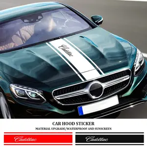 Cadillac Car Engine Hood Classic Vinyl Decal Sticker, Windproof Waterproof Film Material, DIY Decoration, Weather Resistant Automotive Accessory