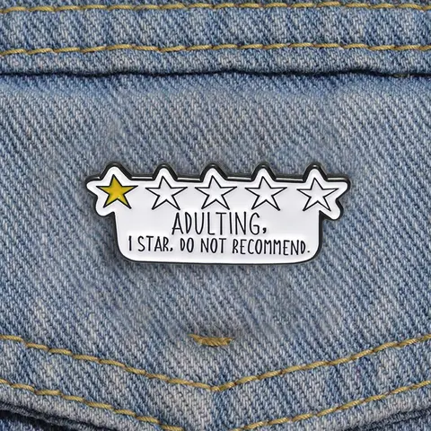 Creative Slogan Enamel Pin, Lapel Pin, Brooch Pins, Cute Star Shaped Brooch, Fashion Accessories for Women & Men, Trendy All-match & Exquisite Brooch for Birthday Gift