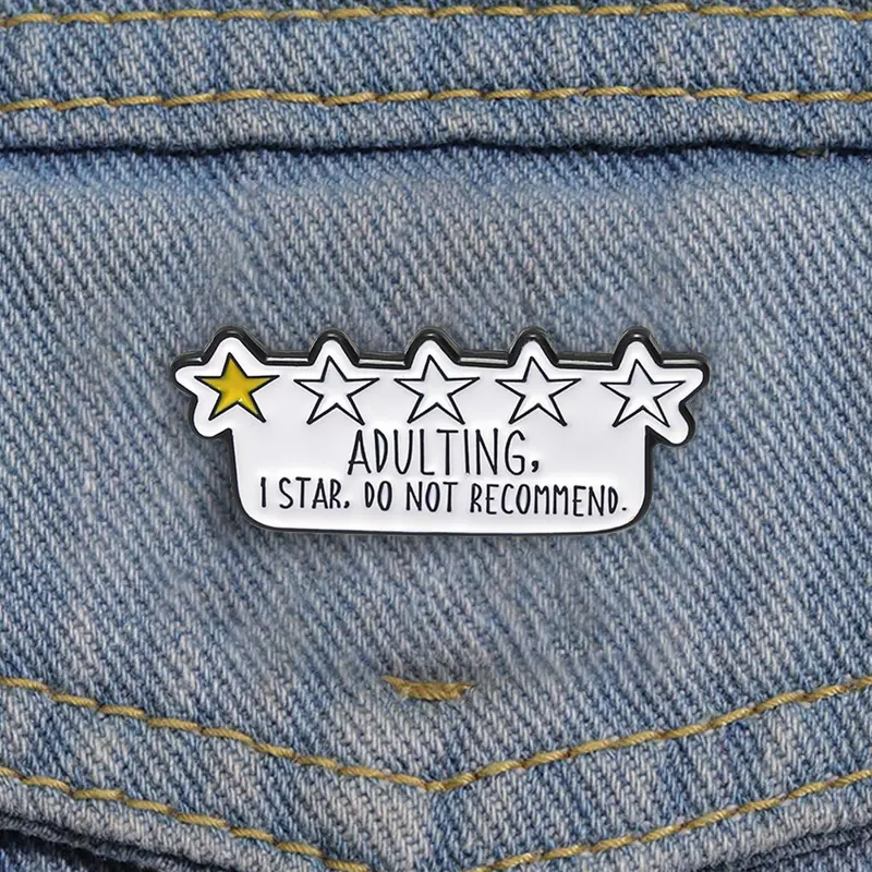 Creative Slogan Enamel Pin, Lapel Pin, Brooch Pins, Cute Star Shaped Brooch, Fashion Accessories for Women & Men, Trendy All-match & Exquisite Brooch for Birthday Gift