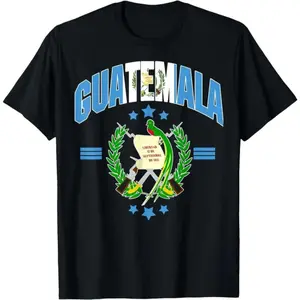 [100% Cotton]Love Guatemala With Guatemala Flag Quetzal Bird Emblem T-Shirt Graphic Tees
