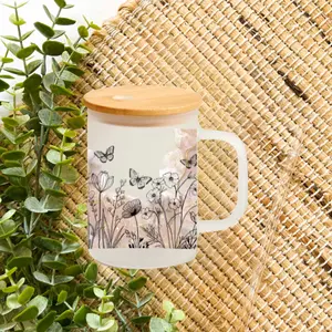 FROSTED CUSTOMIZED GLASS MUG CUPS 15 OZ FOR COLD DRINKS FROSTED CUSTOMIZED GLASS MUG CUPS 15 OZ FOR COLD DRINKS