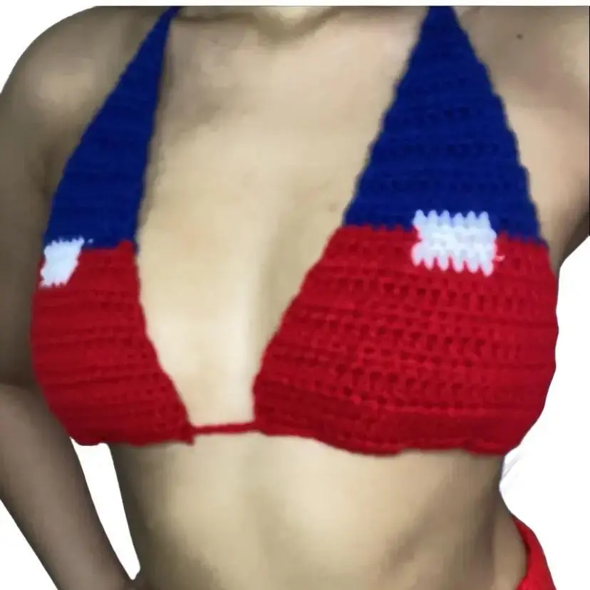 Haiti Crochet Flag Bralette