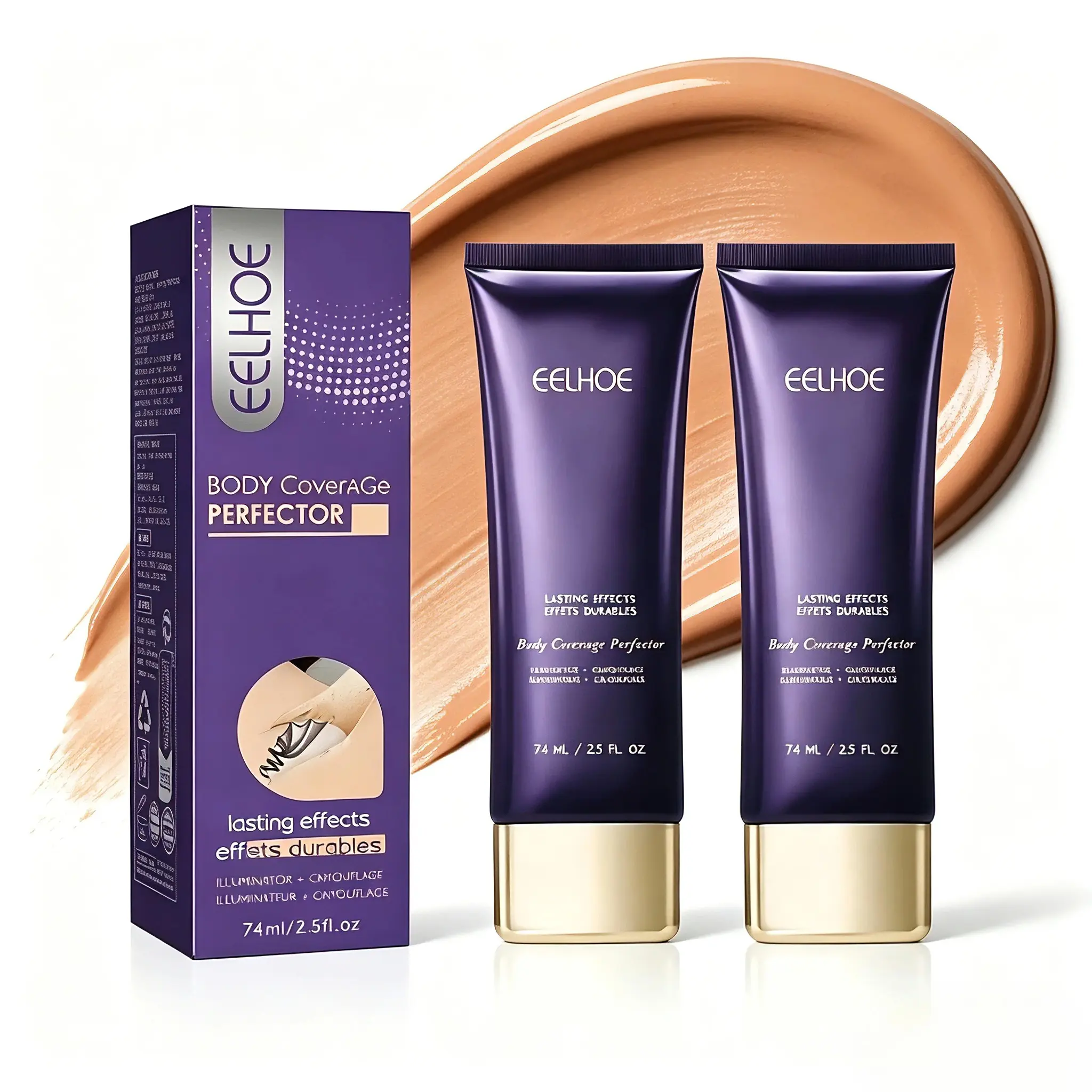 【Buy 1 Get 1 Free, 2-Pack】 Body Coverage Perfector (2.5 oz)- Flawless Body Concealer, Cosmetic for Scars, Spots, Veins, Easy-to-Blend Makeup lightweight makeup，Body Coverage Perfector;All-Over Complexion Perfector;Concealer Full Waterproof Matte Concealer