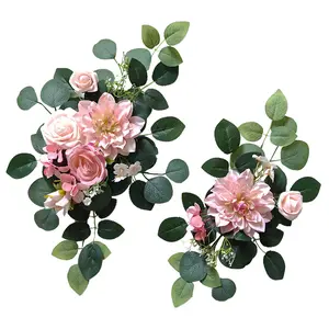 Pack of 2 Wedding Arch, Artificial Flowers, Wedding Decor，Flower Garland Be Suited to Banquet, Party, Reception Entrance Welcome Sign and Background Decoration