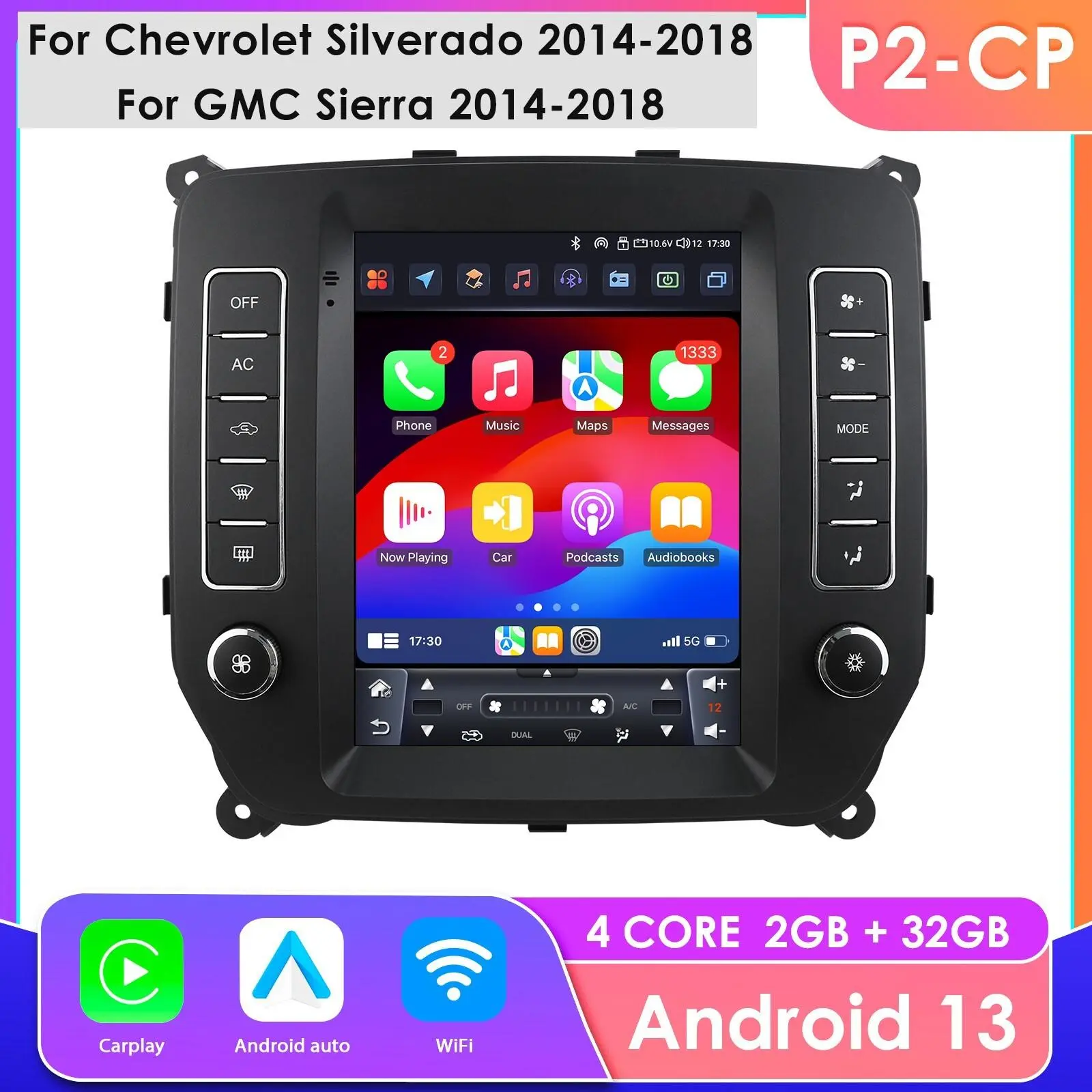 [Hizpo] Car Multimedia Player for Silverado 2014 - 2019 GMC Sierra Carplay Autoradio RDS WiFi Intelligent Systems
