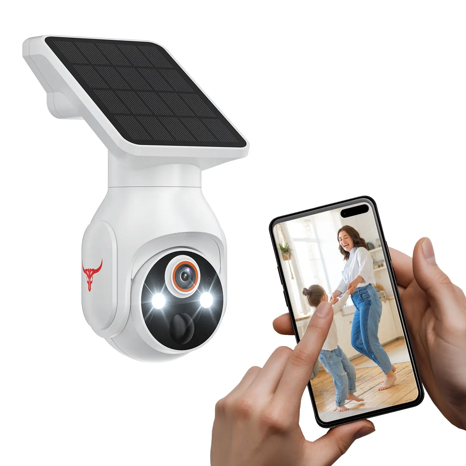 Q50 Solar Powered Outdoor 1080p Digital Wireless Security Camera with Solar Cells, Waterproof Design, AI Human Detection, Smart Motion Tracking, Night Vision, 2-Way Audio, Cloud Storage, 2.4 GHz Wi-Fi