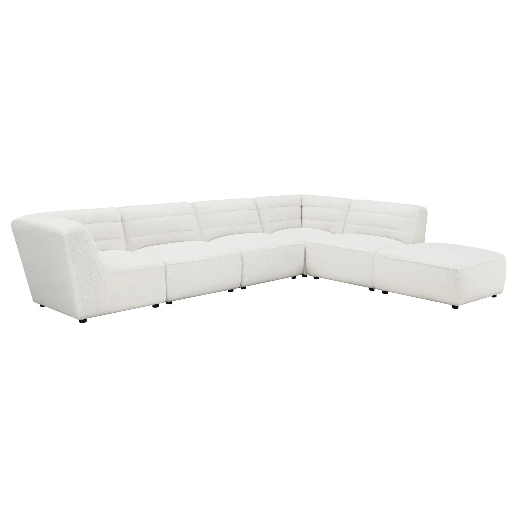 Nevve - 6 Piece Upholstered Tufted Sectional - Ivory