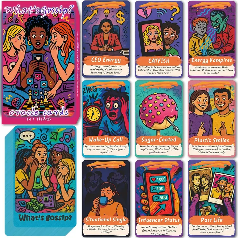 What is Bagua?80 Bagua Tea Oracle Card Deck for Beginners Oracle Card Tarot Set for Positive and Negative Messages, Relationships, Personal Growth, Spirituality, Hidden Issues, Karma, Twin Flames, Love, Friendship, Life Readings Tarot Card Decks
