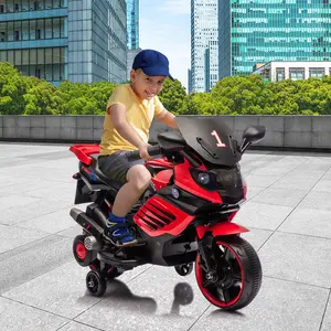 Garvee 6V Kids Electric Motorcycle with Training Wheels, Battery Powered Ride On Toy, Headlight Horn Music, Toddler Electric Bike for 3-6 Years Boys Girls