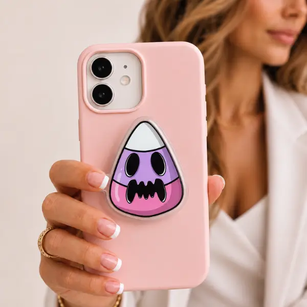 Pastel Goth Candy Corn MagSafe Phone Grip, Spooky Halloween Cute Magnetic PopSocket, Creepy Cute Phone Holder, Spooky Season Gift