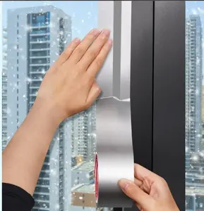 Windproof Adhesive Sealing Tape, Weatherproof Sealant Strip, No Residue Draft Blocker for Doors, Windows, and Outdoor Use-Silver
