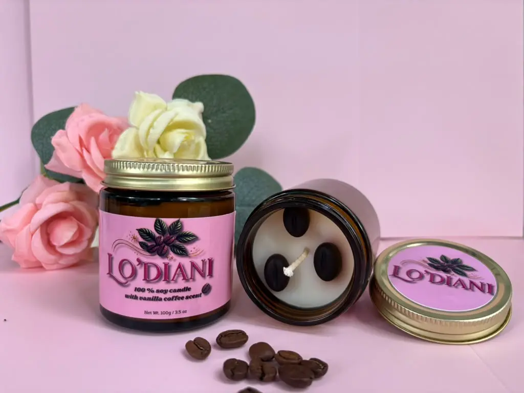 Package (2 units): Soy candle with a coffee-vanilla scent. (unit 3.5 oz)
