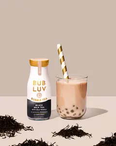Black Milk Tea Bubble Tea with Jelly Pearls
