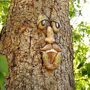 Tree-faced tree monster facial features resin ornament Easter outdoor creative resin handicraft decoration exquisite