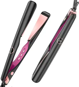Ready Stock Twist Flat Iron Curling Iron 1 Inch Dual Voltage Hair Straightener and Curler 2 in 1 for Curl Wave Straightening