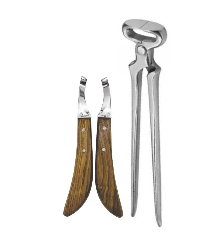 Hoof Nipper 15" Model with De Knives Hoof Knife Set – Professional Farrier Horse Hoof Trimming Kit, High Carbon Steel Nipper & Razor Sharp Hoof Knives for Precision Hoof Care