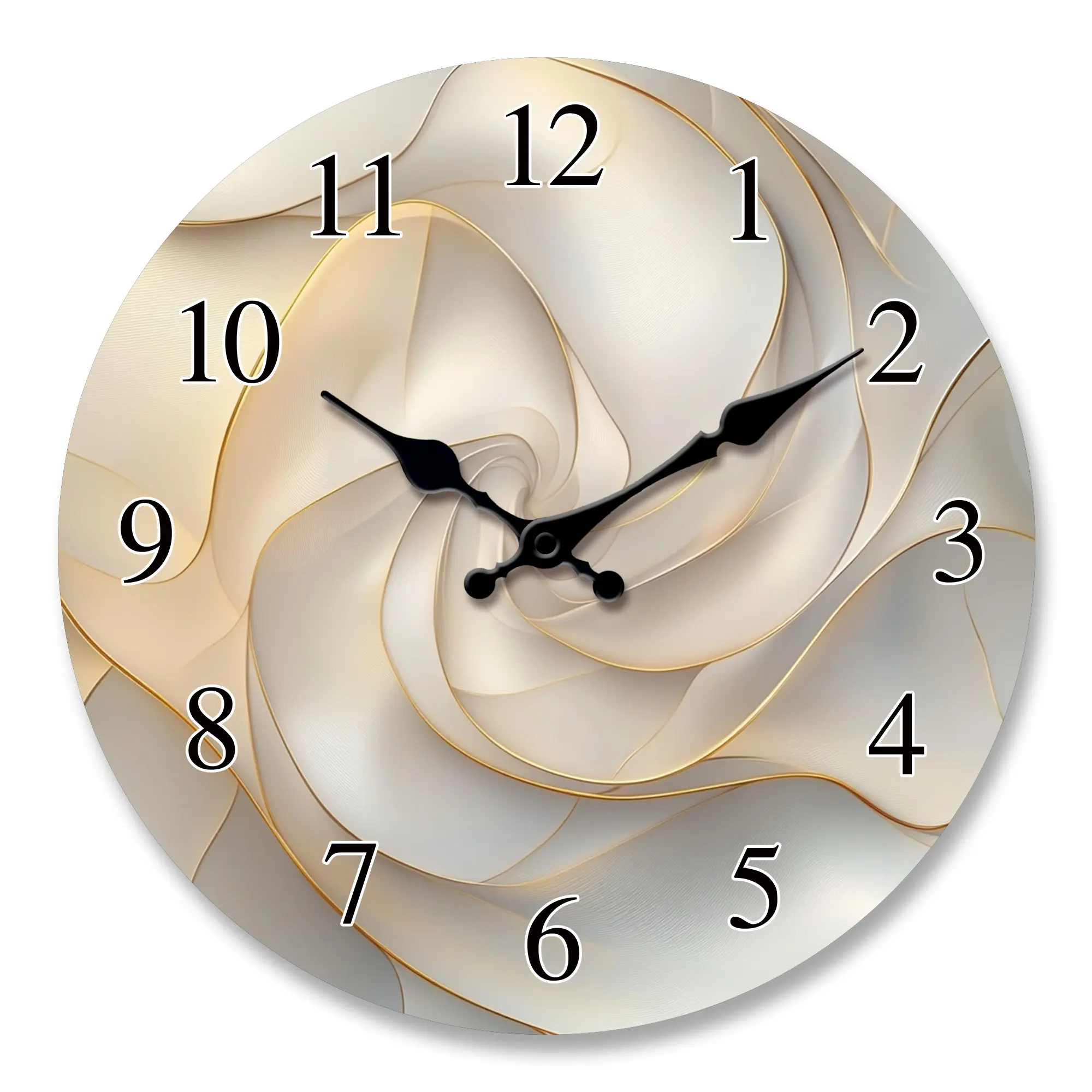 Modern Abstract Art Flower Pattern Design Wooden Wall Clock, Wall Aesthetic Decoration Art Wall Clock, Suitable for Living Room, Bedroom, Kitchen, Office Decoration, Home Art Decoration, Ideal Valentine's Day, New Year Gift, Birthday Gift