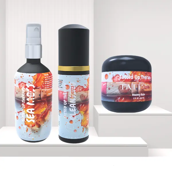 Tatted Up Therapy(TU): Complete Tattoo Aftercare Collection with Tattoo Cleanser, Tattoo Healing Balm and Tattoo Spray
