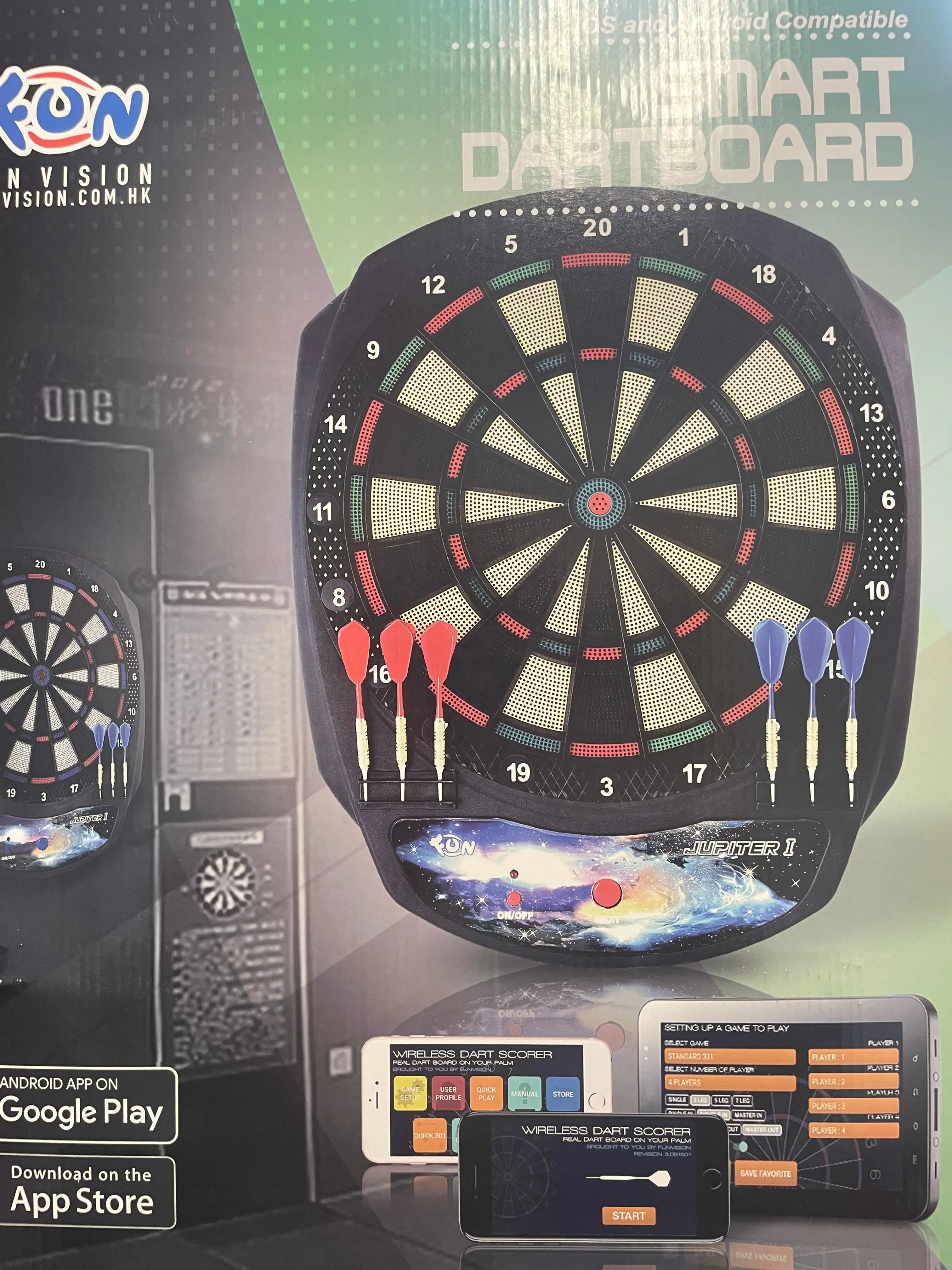 Smart Electronic Soft-Tip Dartboard - Bluetooth with Android & iOS App, Real-Time Performance Analytics, and Comprehensive Game Modes for Practicing Solo, Dart Game, Improve Game