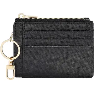 Card Case Slim Front Pocket Wallet for Women Credit Card Holder with Keychain