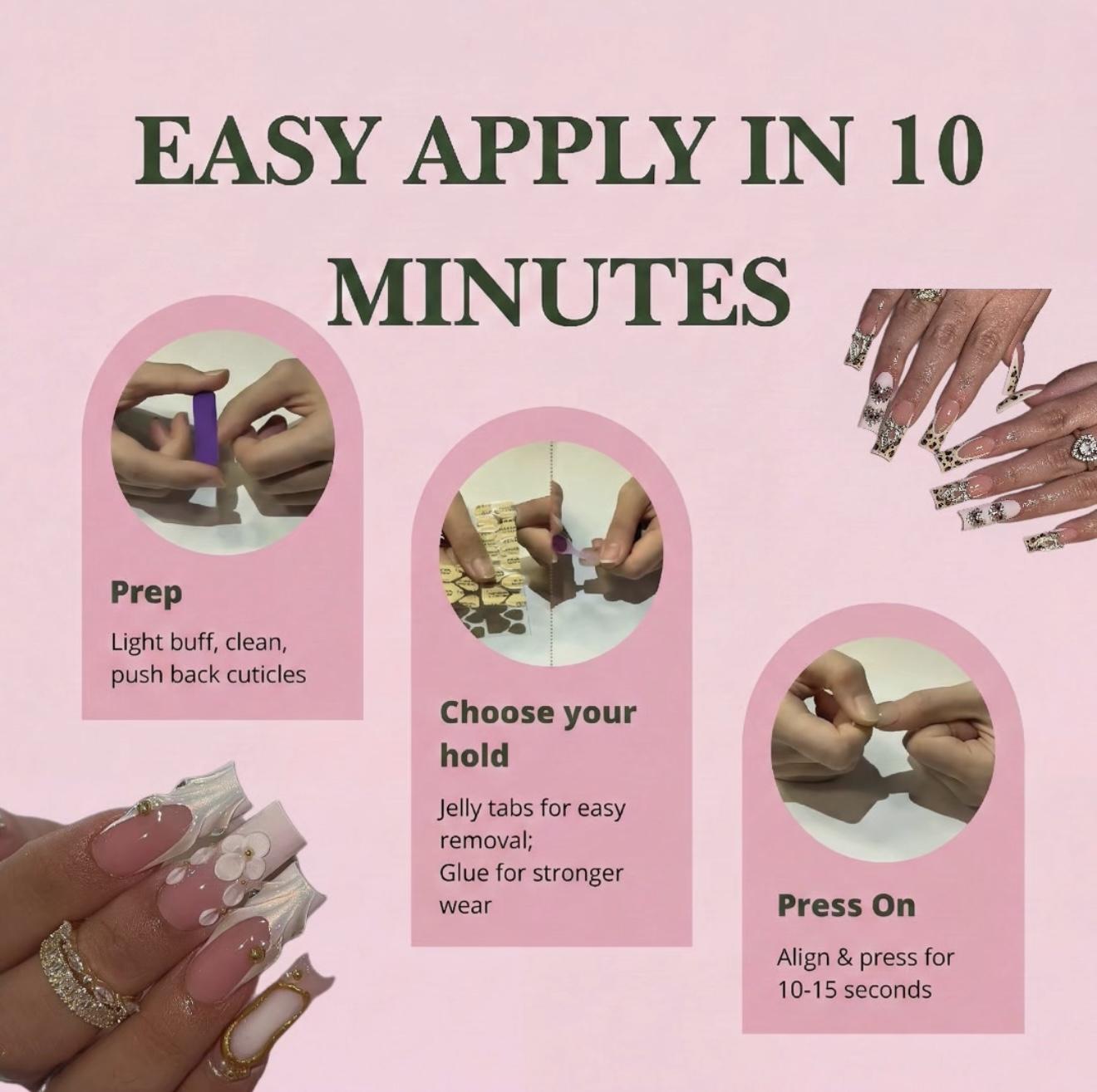 Her Apex Nails Aurora-Handmade Press-On Nails | Reusable, Salon-Quality, Long-Lasting, Glossy Design