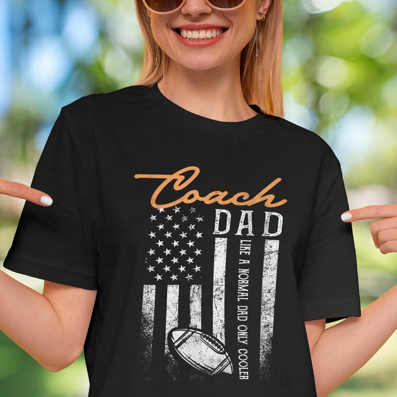 Mens Football Coach Dad Like A Normal Dad Only Cooler USA Flag T-Shirt Breathable Graphic Tee Peak Design Sweatshirt Hoodie