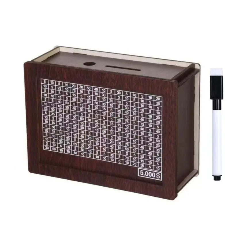 Premium Wood Coin Bank with Digital Counter, Holds Up to $5000 Coins, Easy Tracking & Erasure, Perfect Gift for Adults, Wooden Savings Box, Digital Piggy Bank, Coin Storage