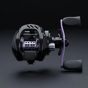 2026 New Model High-Speed Baitcasting Reel - 7.2:1 Gear Ratio with Full Metal Gears & Arm, Corrosion-Resistant Body for Fresh & Saltwater, Black/Purple Finish