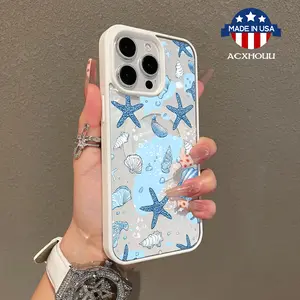 Trendy Magnetic Case for iPhone11/12/13/14/15/16/promax sea shell MagSafe Ready, Ultra Thin & Shockproof | Cute Pick for Girls