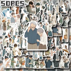 50PCS Anime Cozy Moments Aesthetic Stickers Pack, Warm & Heartfelt Scene Illustration Vinyl Stickers for Scrapbooking, Journal, Planner, Album, Laptop, Water Bottle, Phone Case, DIY Craft Decoration, Gift Wrapping, Packaging Labels