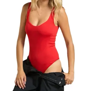 Trixie Bodysuit - Seamless Scoop Neck, Soft Stretch Ribbed Fabric, Deep Scoop Neckline, High-Cut Leg Openings, 92% Nylon 8% Spandex