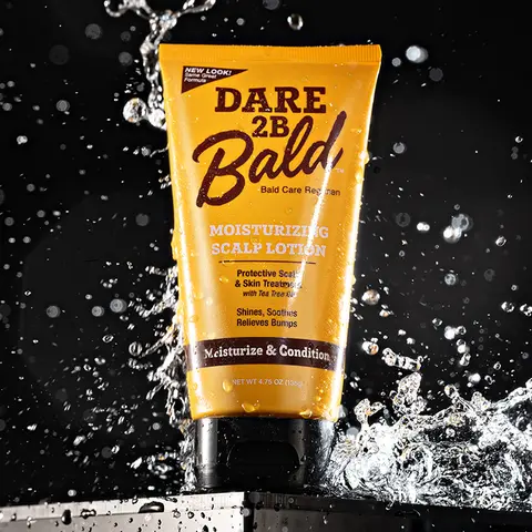 DARE TO BE BALD Protective Scalp Moisturizer with Tea Tree Oil & Caprylic/Capric Triglycerides - 4.75 oz Haircare Treatment, Soothing, Conditioning, Hydrating, Flake Scalp Care, Ingrown Hair Control, No Mineral Oil, for Adults