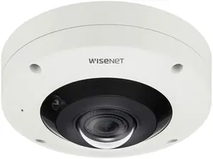 Wisenet Hanwha XNF-9010RV 12 Megapixel Outdoor Network Camera - Color - Fisheye - White - 32.81 ft Infrared Night Vision - H.264, H.265, MJPEG - 3008 x 3008