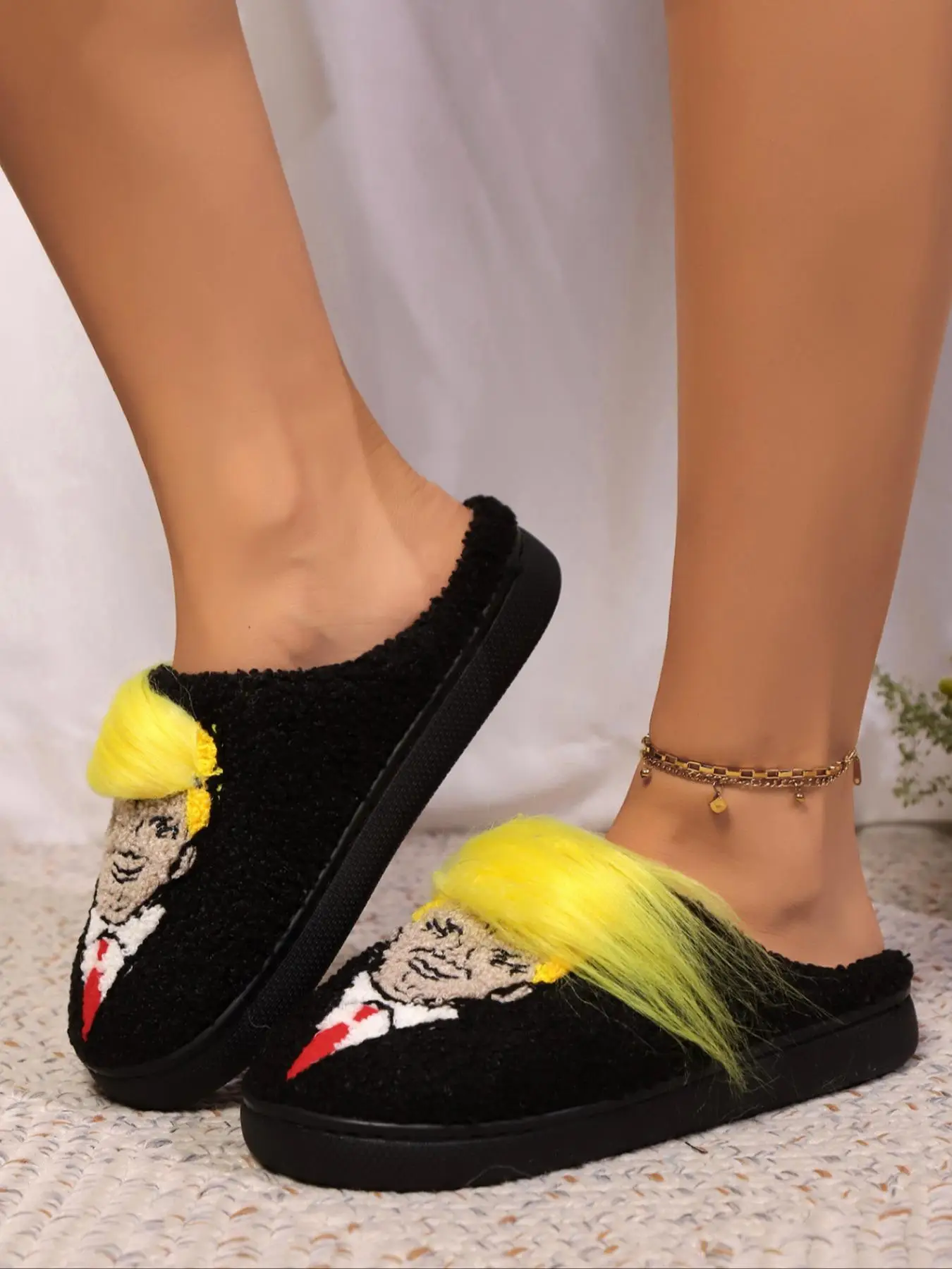 Cartoon Character Design Slippers for Women, Casual Soft Comfortable Home Slippers, Warm Slippers for Indoor & Outdoor Use for Fall & Winter