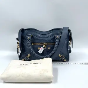 Pre-owned Balenciaga Leather Crossbody Bags Agneau Classic City Bag Mini Blue