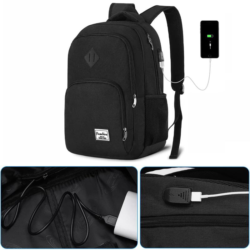 YAMTION Backpack for Men and Women,School Backpack for Teenager,15.6 inch Laptop Bookbag with USB Charging port for Business Work College Travel Trip