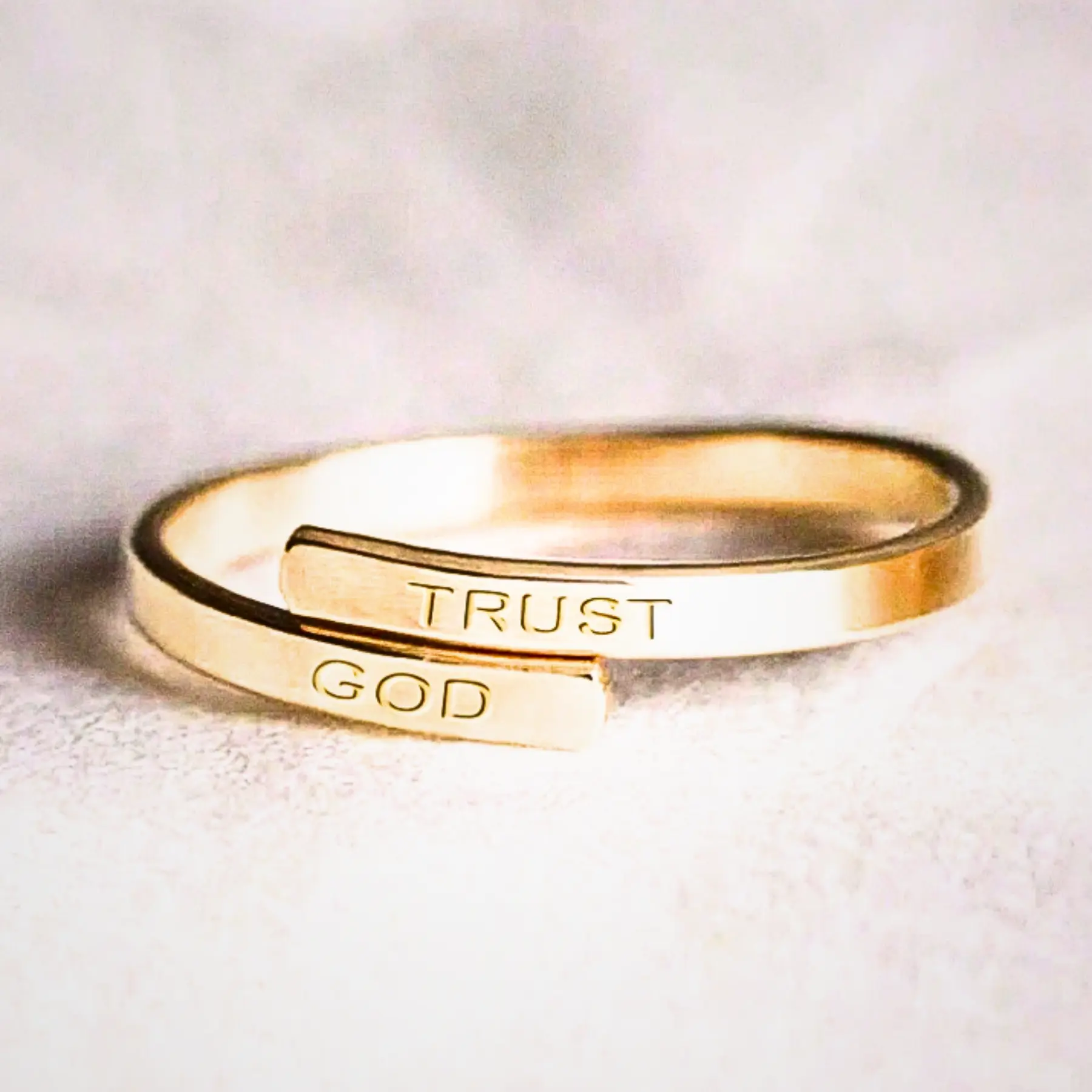 Faith-Based Adjustable Ring for Women & Men – TRUST GOD Inspirational Jewelry