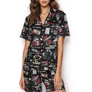 Haunting Adeline Satin Pajama Set, Run Little Mouse Silky Bookish Sleepwear, Dark Romance Lounge Outfit, Cozy Reader Gift