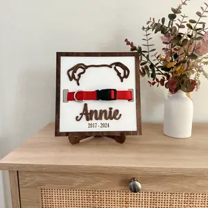 Custom Pet Collar Memorial Frame, Pet Sympathy Gift, Pet Loss Memorial Sign, Dog Collar Keepsake, Memorial Pet Collar Sign Display, Pet Gift