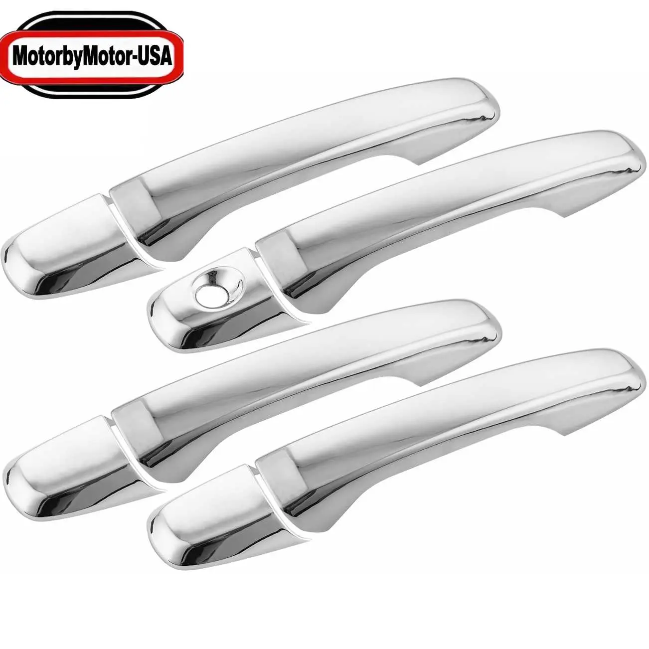 4 Pcs Chrome Automotive Exterior Door Handle Covers - Car Exterior Decoration Auto Parts, Fits 2011-2016 Ford Explorer, 2011-2015 Ford Edge (No Passenger Keyholes, No Smart Keyless Holes)