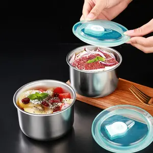 Stainless Steel Food Storage Box with Lid, 1 Count Food Preserving Container, Food Storage Box for Kitchen Refrigerator, Kitchen Accessories