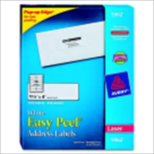 Avery 1054666 Rectangle Easy Peel Paper Mailing Label - Clear, 1.33 x 4 In. - Pack - 3500