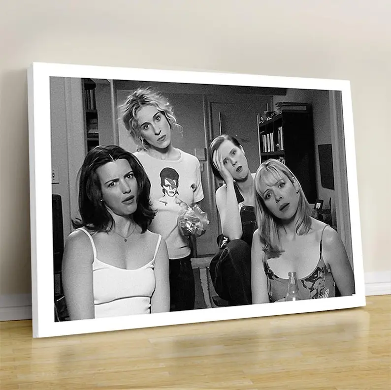 Funny SATC TV Scene Artistic Resin Graphic Print - Fade-Proof, Eco-Friendly Luster Paper, Multi-Size Home Decor Wall Art, Ideal for Personal Use & Gifting, Bathroom-Dorm Room Accessory
