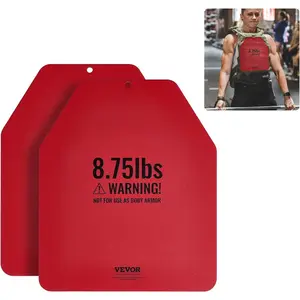 VEVOR Weight Vest Plates, 5.75/8.75/14.5/19.75 LB Pairs, Premium Steel Weighted plates, Additional Weight for Weight Vests, for Strength Training, Running, Fitness, Heavy Workouts
