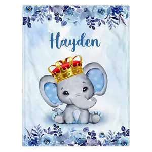 Customized blankets for girls and boys.Personalized blankets with names,soft and comfortable elephant blankets as birthday gifts