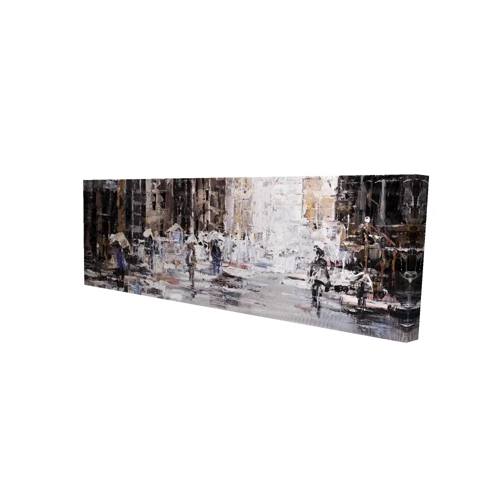 212 MAIN High-Definition Abstract Geometric Industrial Cityscape Art Print - 16x48in Home Decor Wall Art, Wall Decoration for Interior Room Display, Abstract Geometric Wall Arts