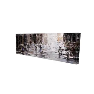 Begin Home Decor 2080-1648-ST41 16 x 48 in. Industrial Abstract City Canvas - Home Decor Wall Art