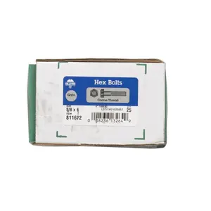 212 MAIN Coarse Thread Hex Bolt, 0.63 x 6 in. Hot Dipped Galvanized Hex Shape Fastener for Sailing Water Sports